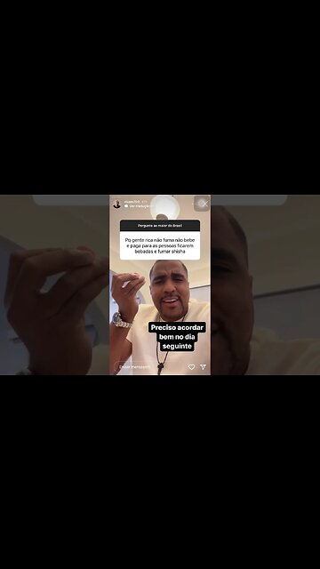 Porque gente rica não fuma e não bebe? | Raiam Santos