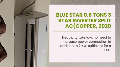 Blue Star 0.8 Tons 3 Star Inverter Split AC(Copper, 2020 Model, IC309RBTU, White)