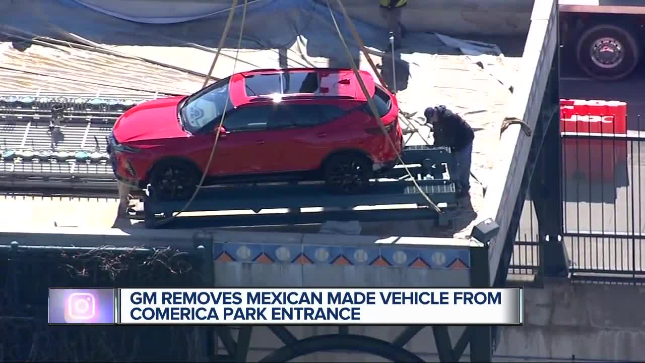 General Motors removes Mexican-made Chevrolet Blazer from Comerica Park