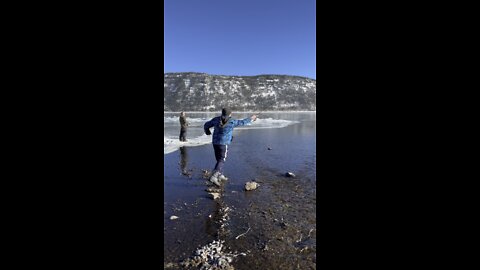 Cold Fishing! River Fishing. Ice Fishing