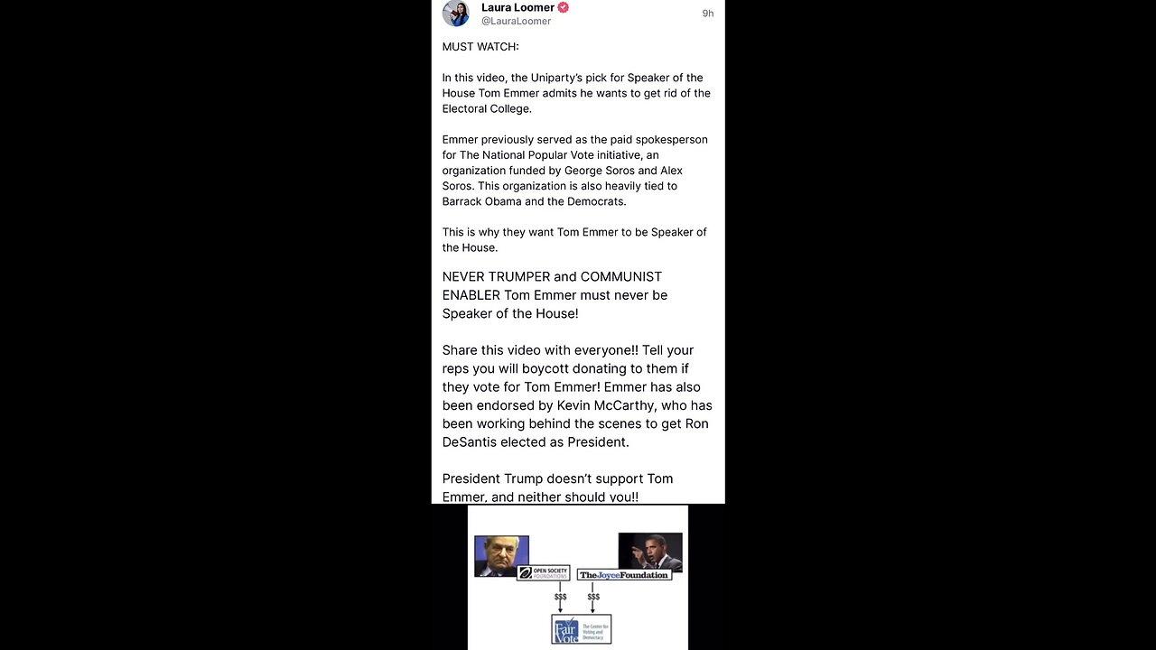PRESIDENT TRUMP💜🇺🇸🏅DO NOT SUPPORT REP. TOM EMMER TO BE HOUSE SPEAKER🎭🏛️🎙️⚠️💫