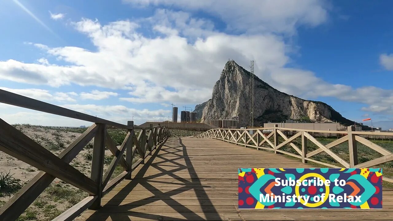 Gentle Piano Music Overlooking the Clouds of The Rock of Gibraltar