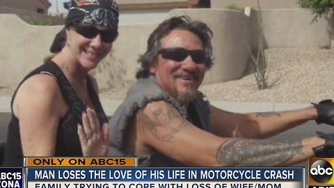 Husband, wife on motorcycle during crash on US60 at Mill Avenue