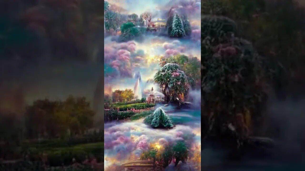 PAINTING -- an ethereal and dreamy landscape with a solitary tree in the center #shorts #painting