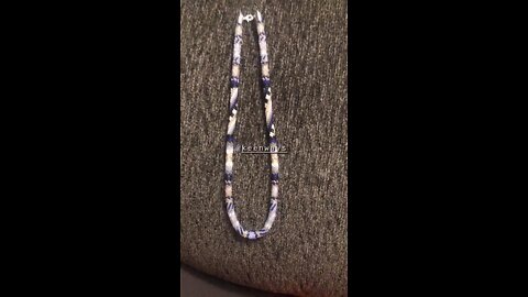 Bad quality I know 😅 blue peyote stitch necklace