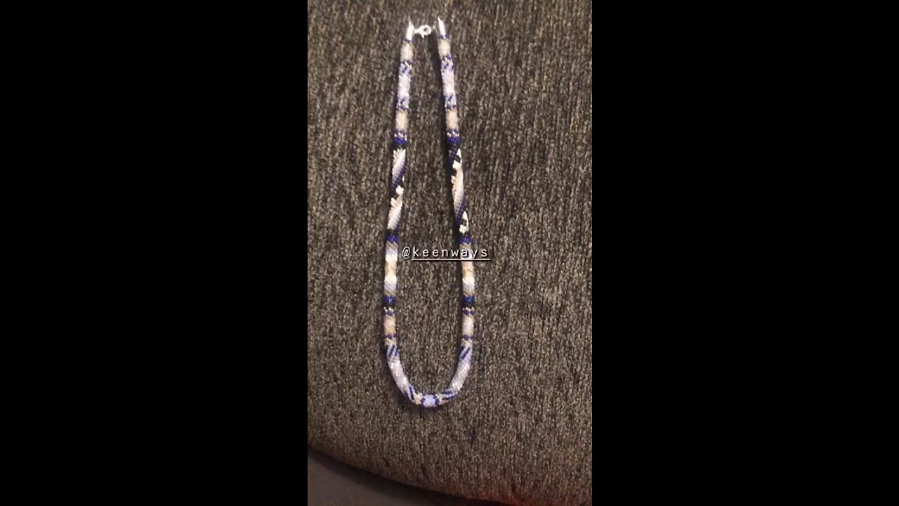 Bad quality I know 😅 blue peyote stitch necklace