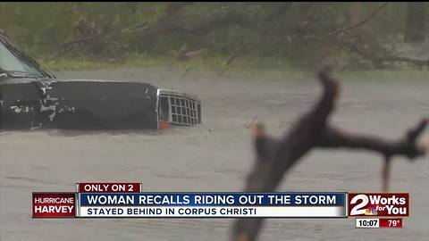 Woman recalls riding out the storm