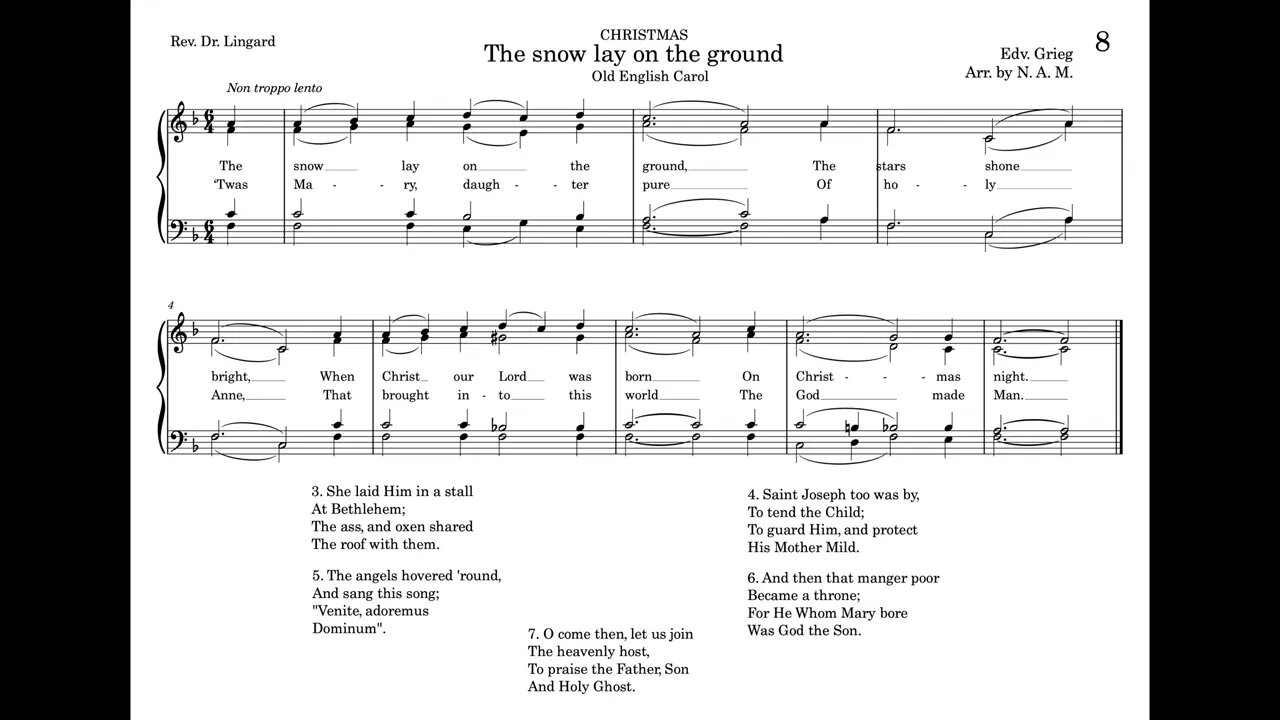 8. The snow lay on the ground (St. Gregory Hymnal)