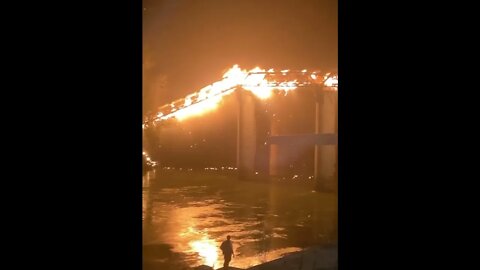 Rome's Ponte di Ferro bridge Goes Up In Flames.