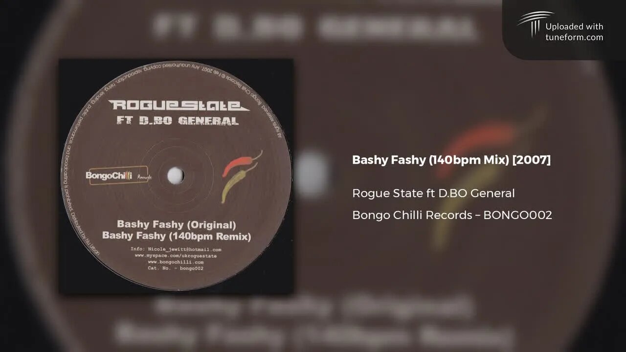 Rogue State ft D.BO General – Bashy Fashy (140bpm Mix) [Bongo Chilli Records | BONGO002]