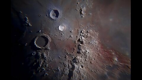 Lightning in moon crater