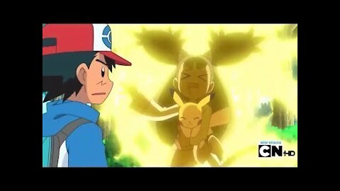 Pokemon Best Wishes: Pikachu electrocutes Iris