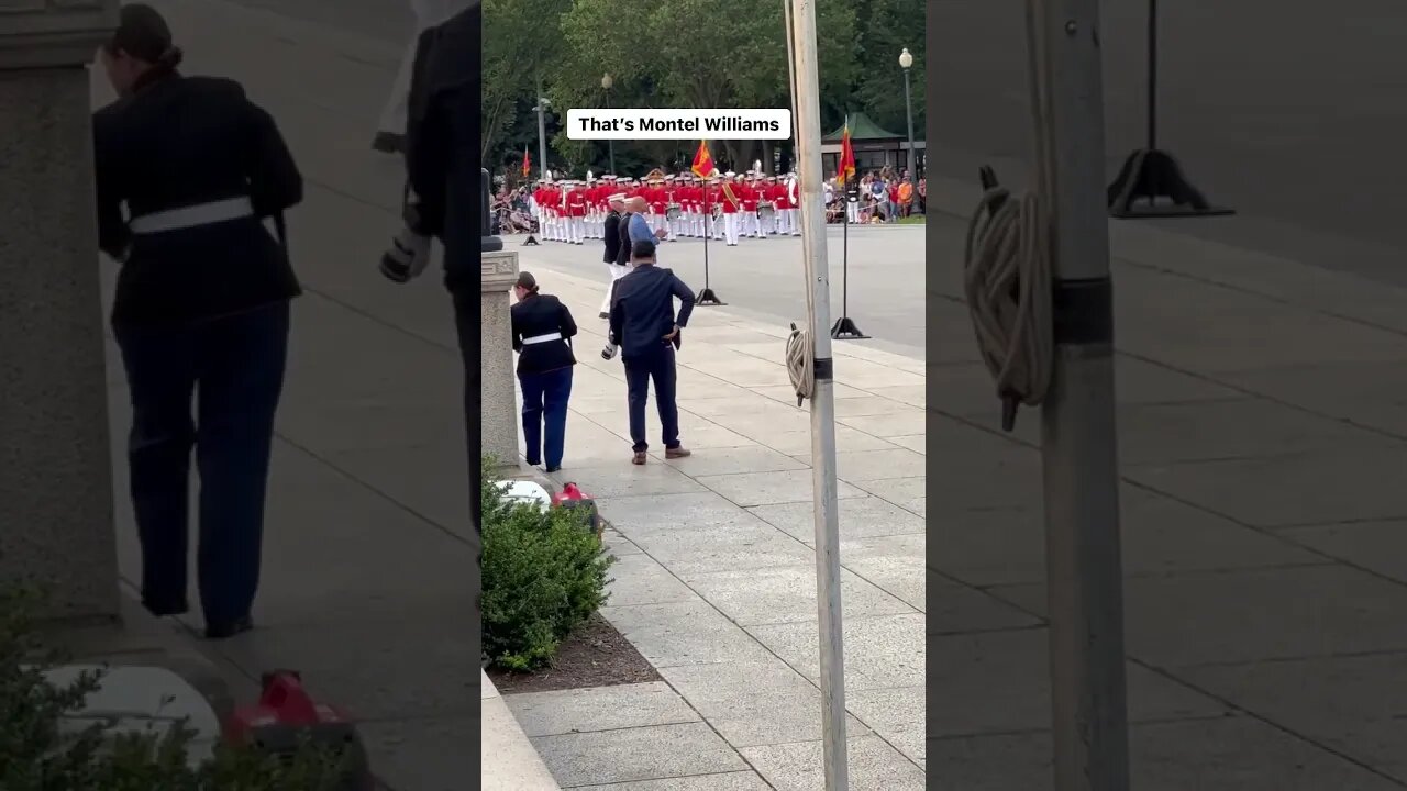 Marines Sunset Parade in DC at the Lincoln Memorial with silent drill platoon, marching bands & taps