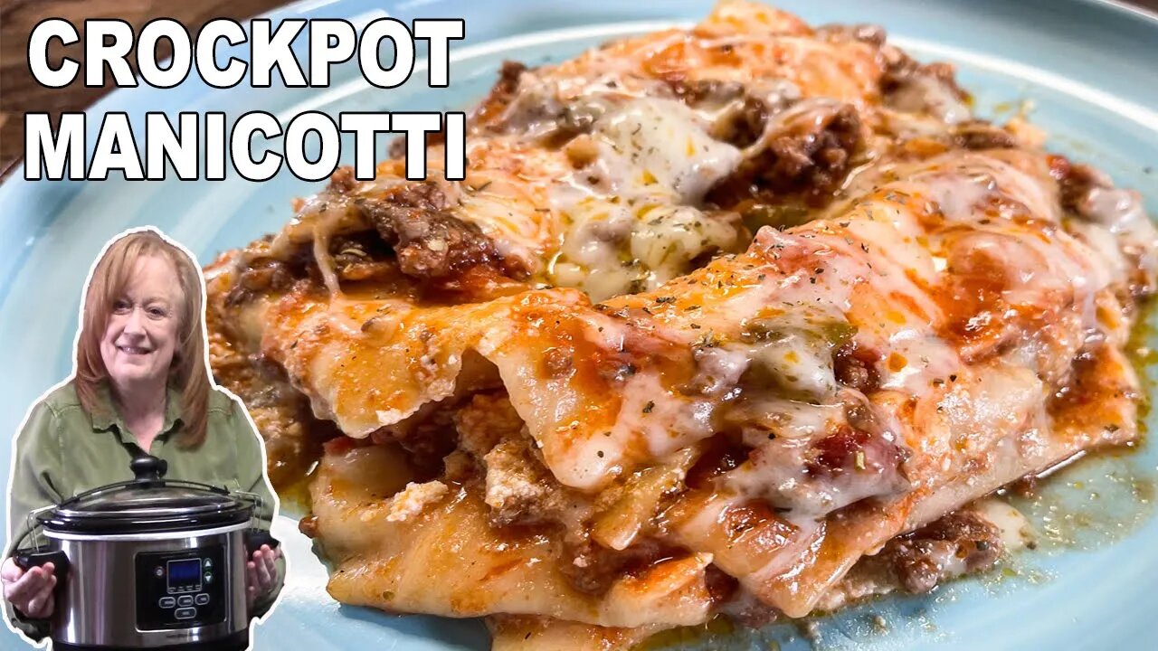 Crockpot MANICOTTI, 3 Cheese & Meat Sauce Italian Pasta Dish