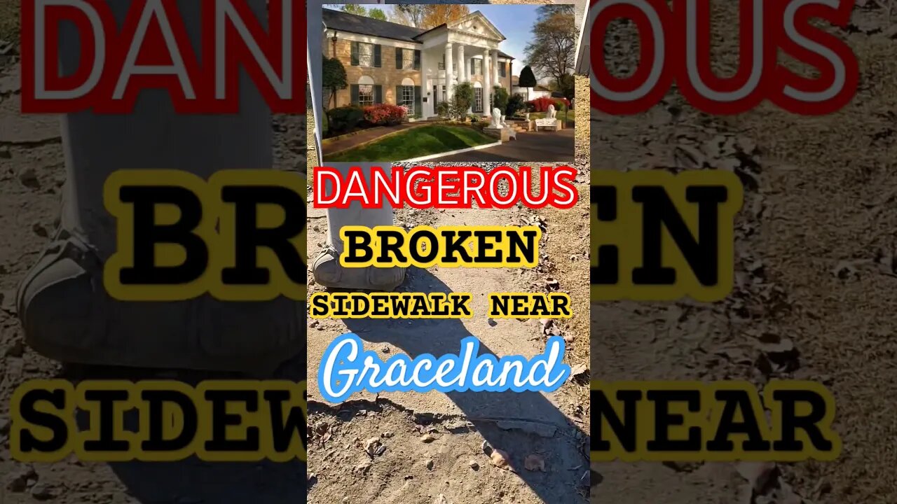 Sidewalk Between Elvis' Graceland and The Guesthouse is Broken / Dangerous #elvispresley #graceland