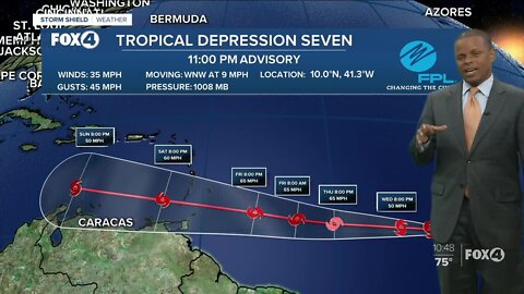 Tropical Depression 7 11PM Update