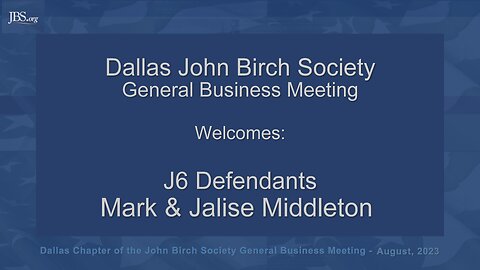 Dallas John Birch Society welcomes Mark & Jalise Middleton