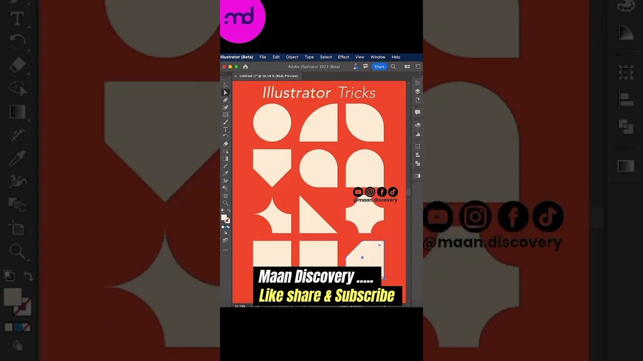 Easy way to create different shapes in illustrator #shorts