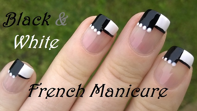 Black & white separated: French manicure tutorial