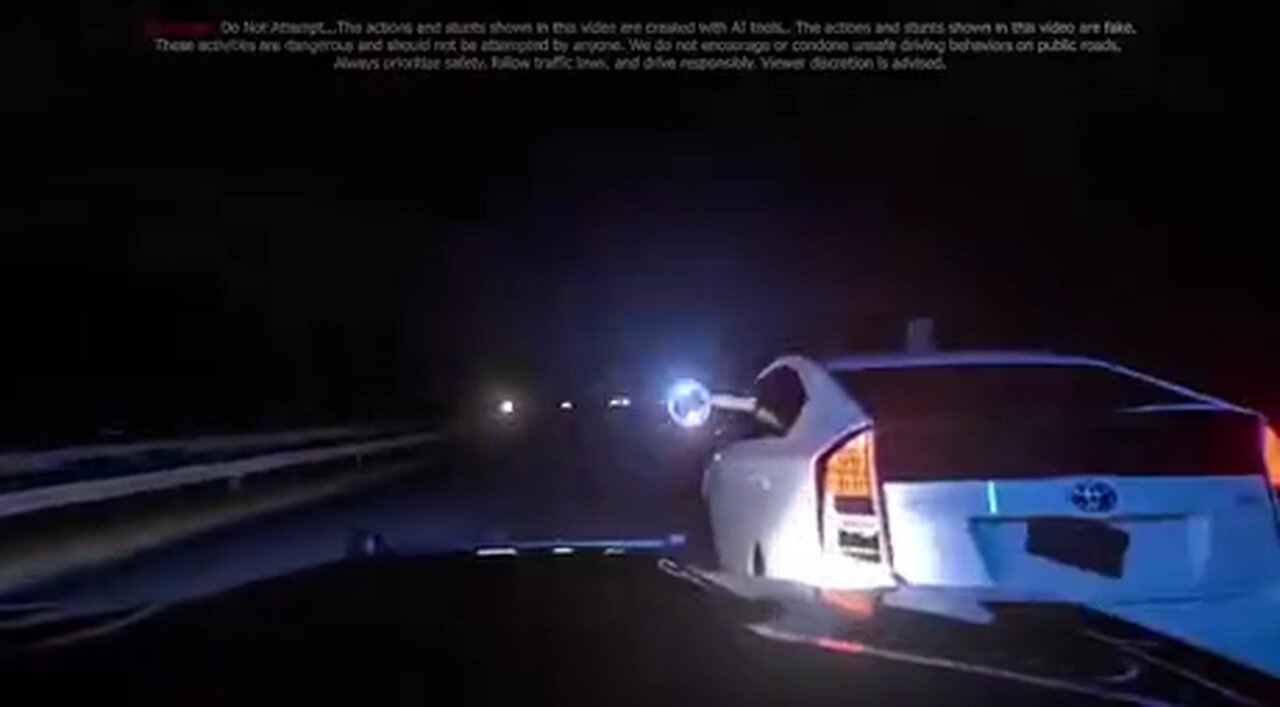 Man uses a 100,000 lumen flashlight to escape from the cops