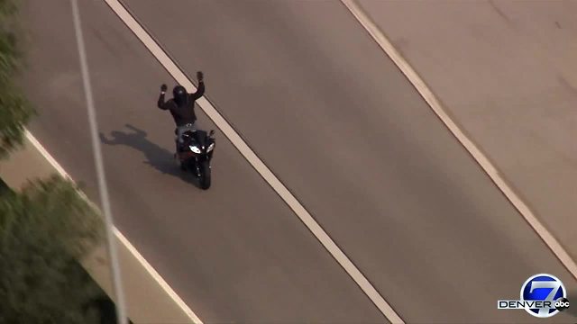 Motorcyclist caught on camera driving erratically through Denver