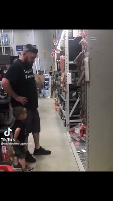 Toddler Copies What Dad Does