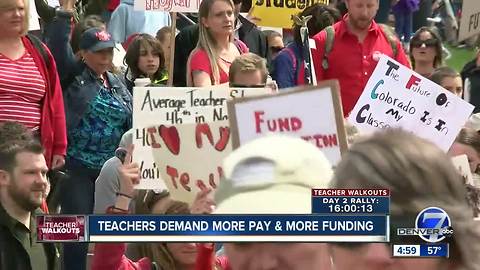 'Fund our schools!' Colorado teachers kick off first of two days of rallies for better funding, pay