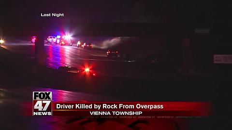 Passenger killed after rock is thrown from I-75 overpass