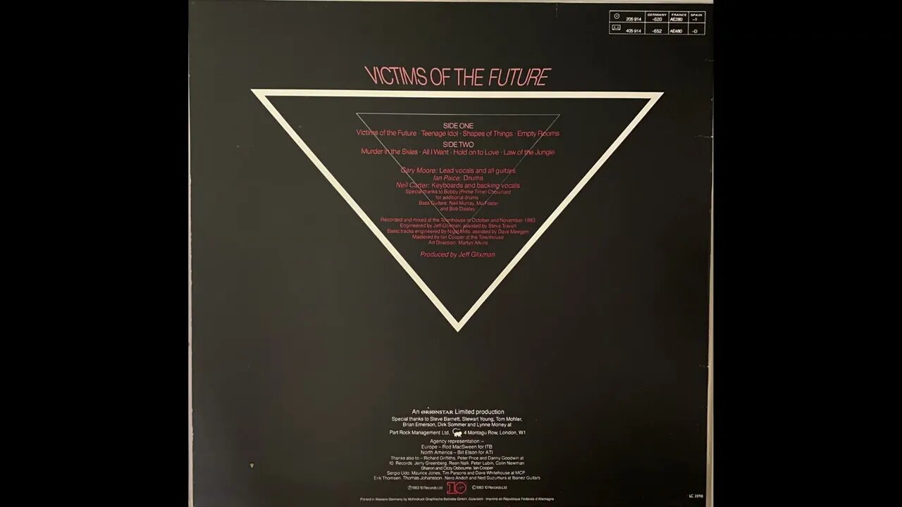 Gary Moore - Victims of the Future UK Edition/Version Full - Album Vinyl Rip (1984)