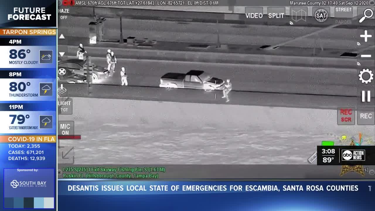 VIDEO: Deputies pull suspected DUI driver from edge of Sunshine Skyway