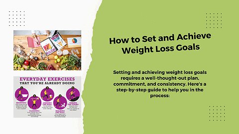 How to Set and Achieve Weight Loss Goals