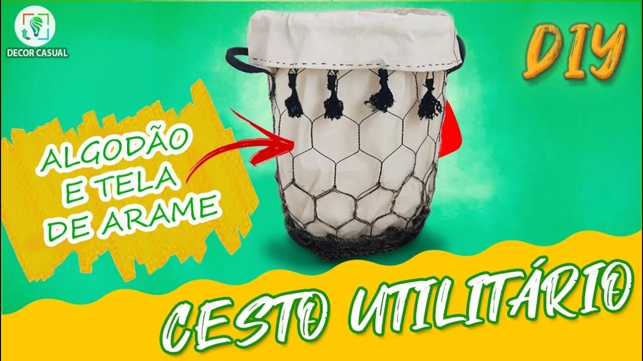 Ideias Incríveis Como Fazer Cesto Organizador Aramado - Diy Artesanato