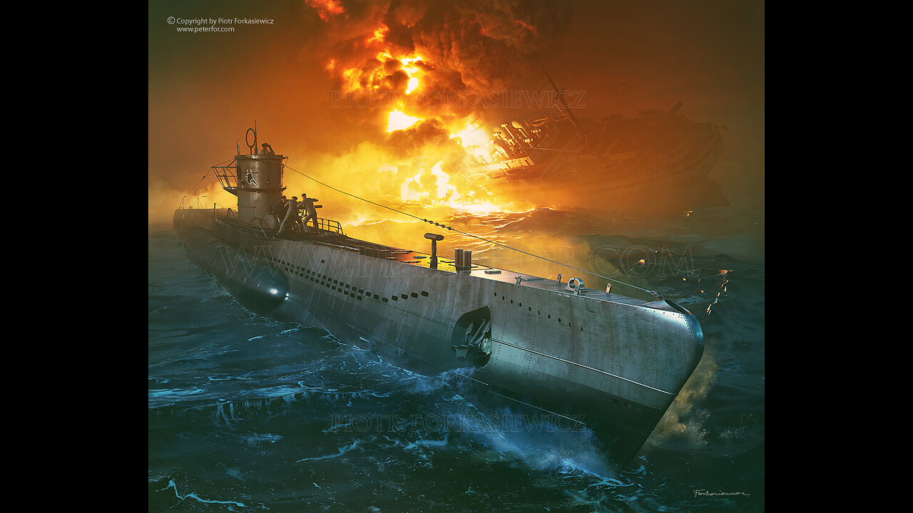 Uboat Sink Japnis battleship at night
