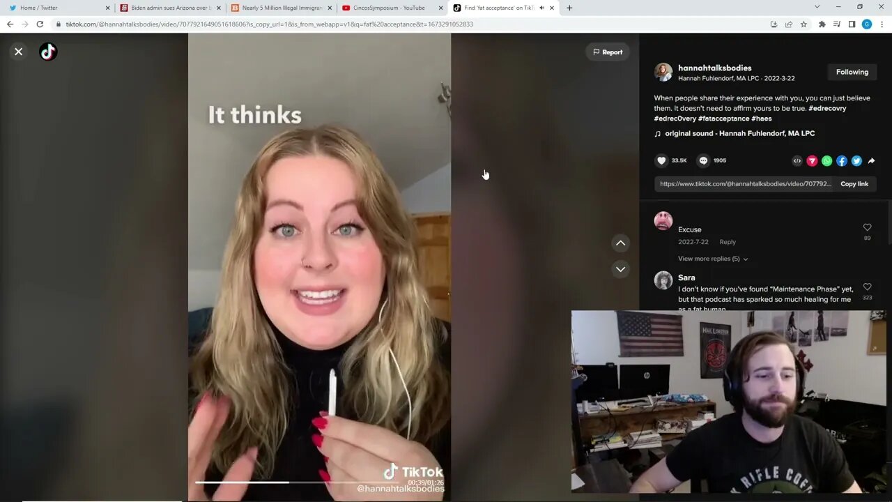 Fat Acceptance Tik Toker Coming Up With Excuses