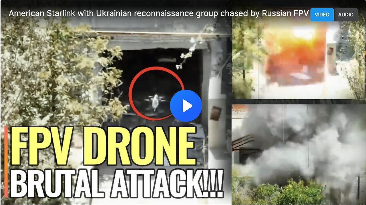 American Starlink with Ukrainian reconnaissance group chased by Russian FPV Drone