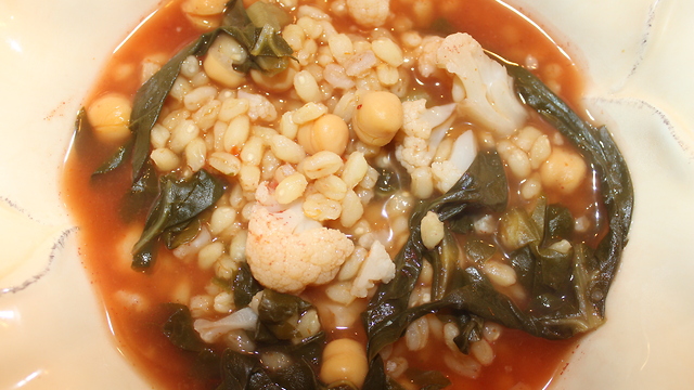 Barley soup with Swiss chard recipe