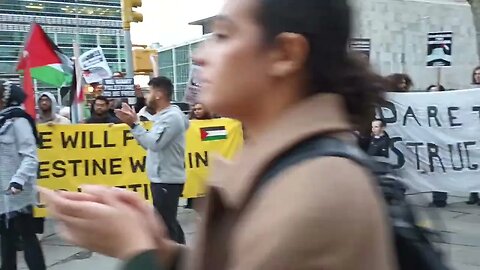 The NYC Rally In Solidarity with Jenin Nablus Huwarra Palestine outside the United Nations 3/17/23