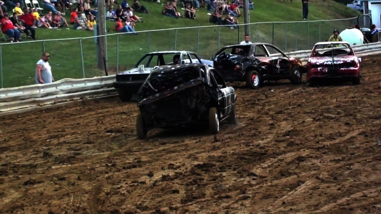 Kenton County Fair KY mini car demo derby 7-12-10 heat 1 part 3