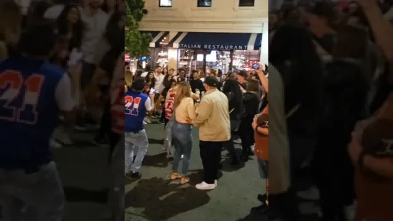 Fun in Downtown San Diego Gaslamp Quarter after a Padres Playoff Win 10/14/2022