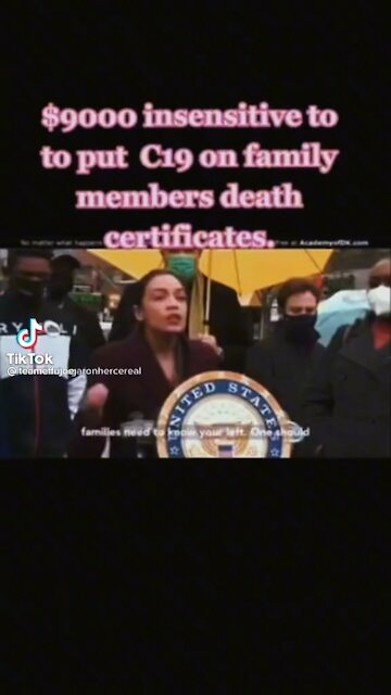 AOC BRIBES AMERICANS $9000 FOR SAYING FAMILY DIED OF COVID