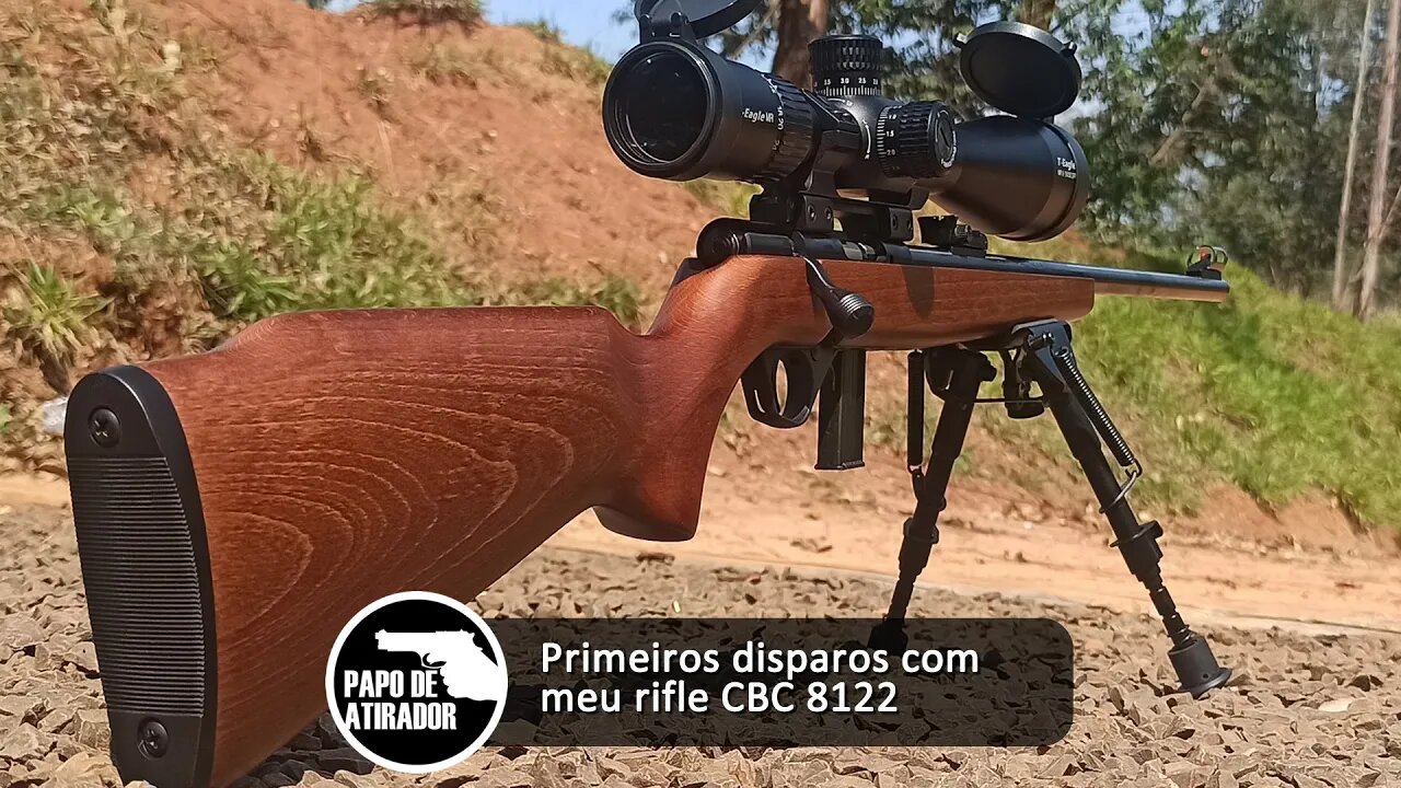 Primeiros disparos com meu rifle CBC 8122 de madeira