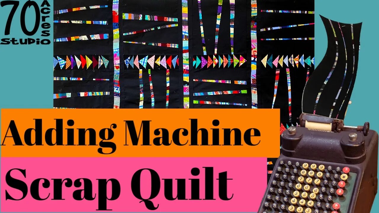 Finishing our Adding Machine Tape Scrap Quilt!