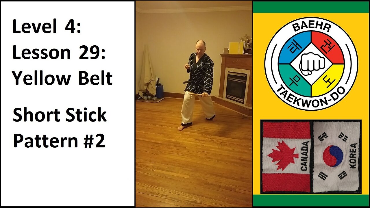 Baehr Taekwondo: 04-29: Green Stripe - Short Stick - Pattern - 2