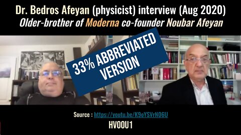 Bedros Afeyan (physicist) cut interview (Aug 2020) Older-brother of Moderna co-founder Noubar Afeyan