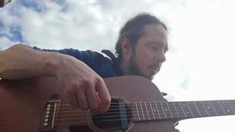 Scott Spalding playing guitar with the birds chorus