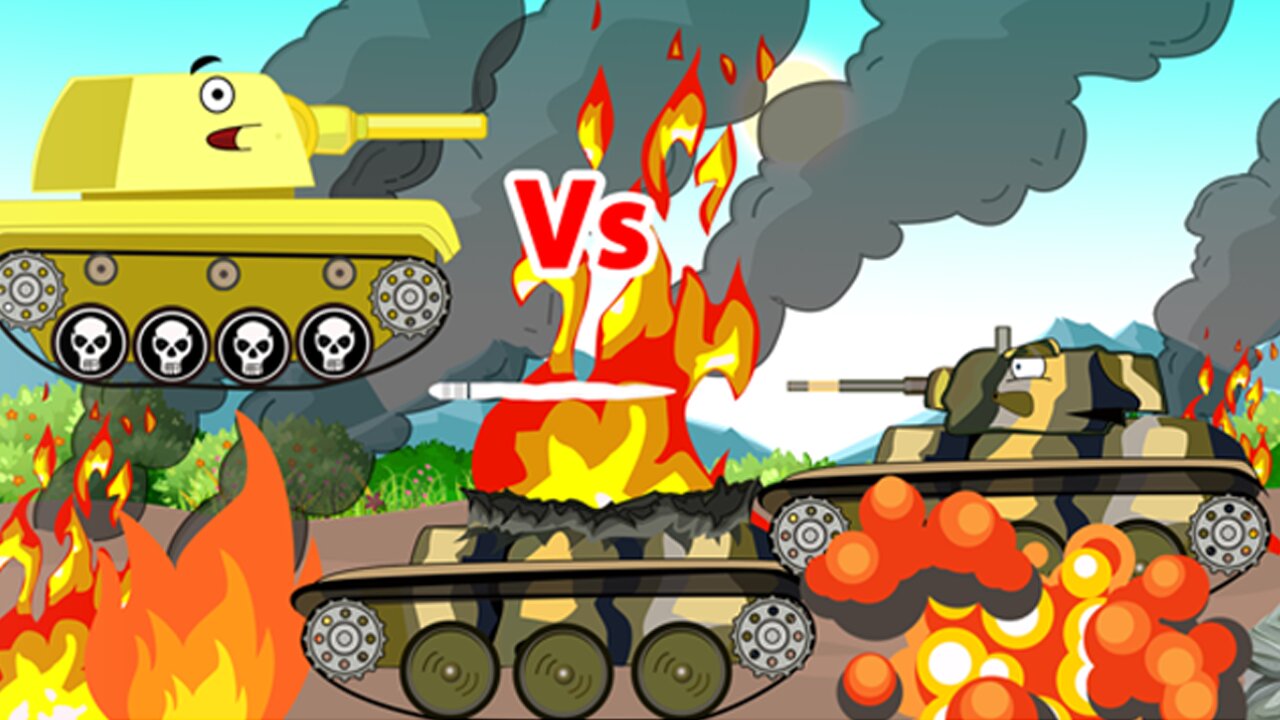 "KS-109 Vs RS-106 Battle of indestructible Tanks Soldier" Cartoon about Tanks