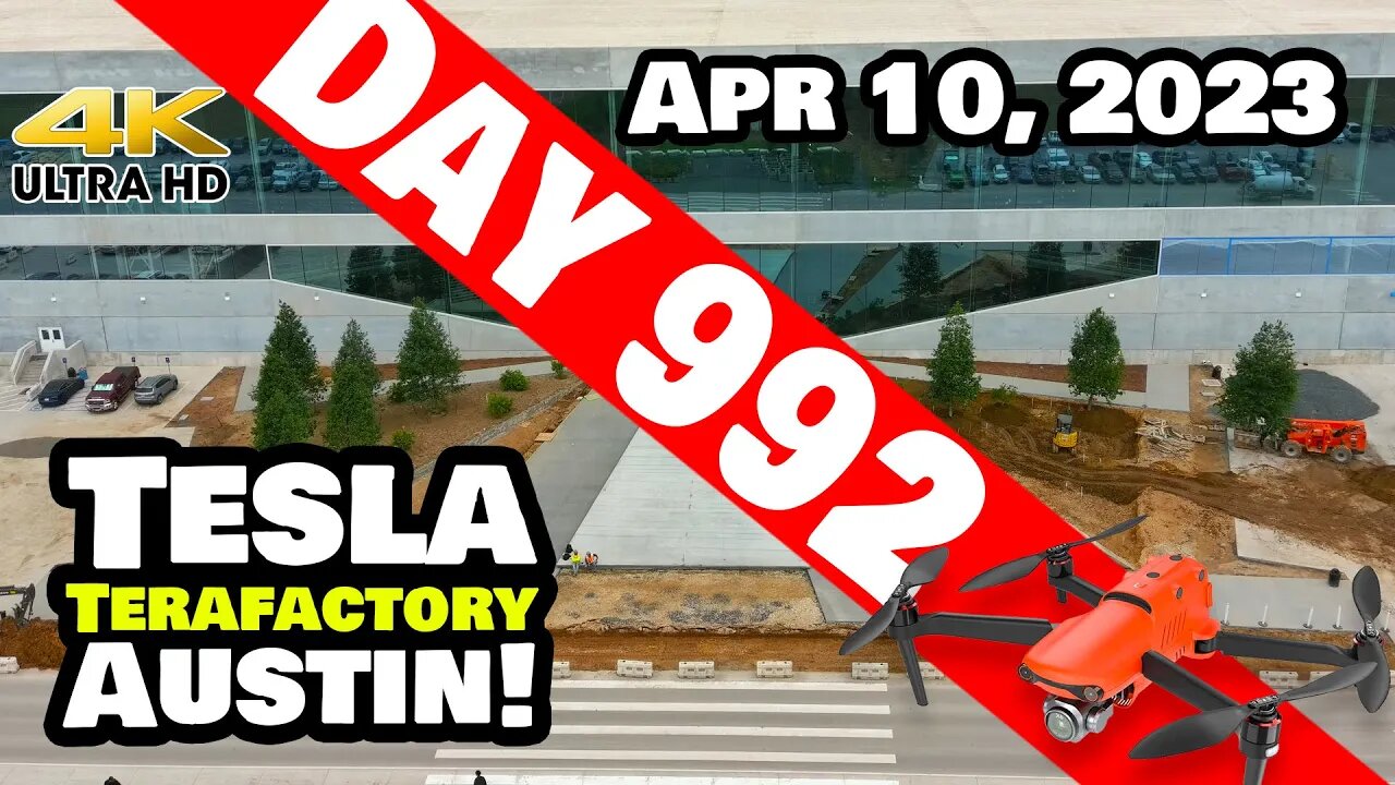 BIG CHANGES AT GIGA TEXAS! - Tesla Gigafactory Austin 4K Day 992 - 4/10/23 - Tesla Terafactory TX