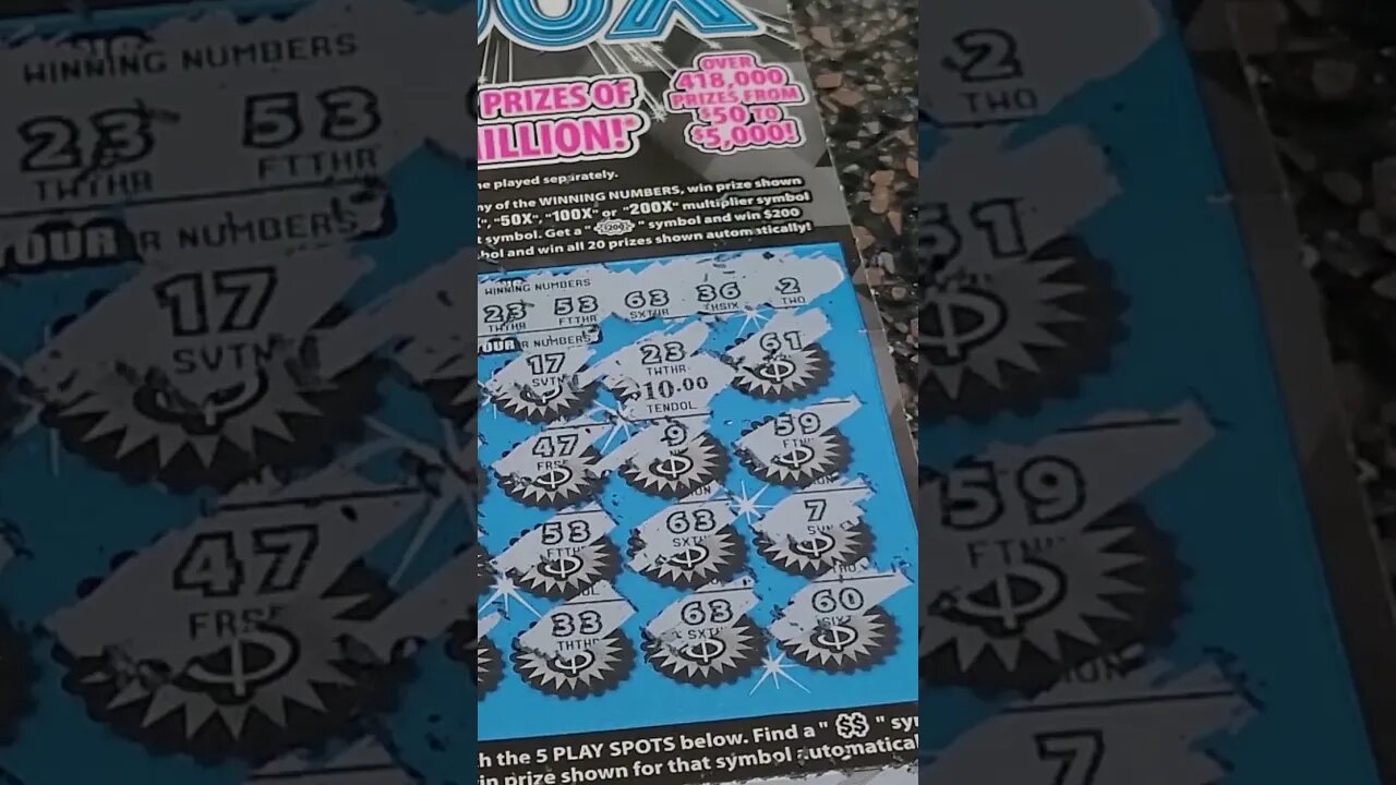 BIG WINNING BONUS on $20 scratch Off Lottery Ticket!