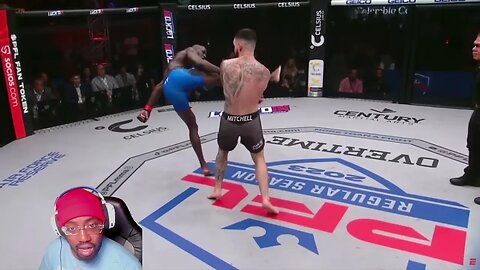 Watching Sadibou Sy WHEEL KICK KNOCKOUT of Shane Mitchell at PFL 6