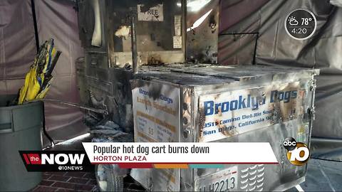 Popular hot dog cart burns down